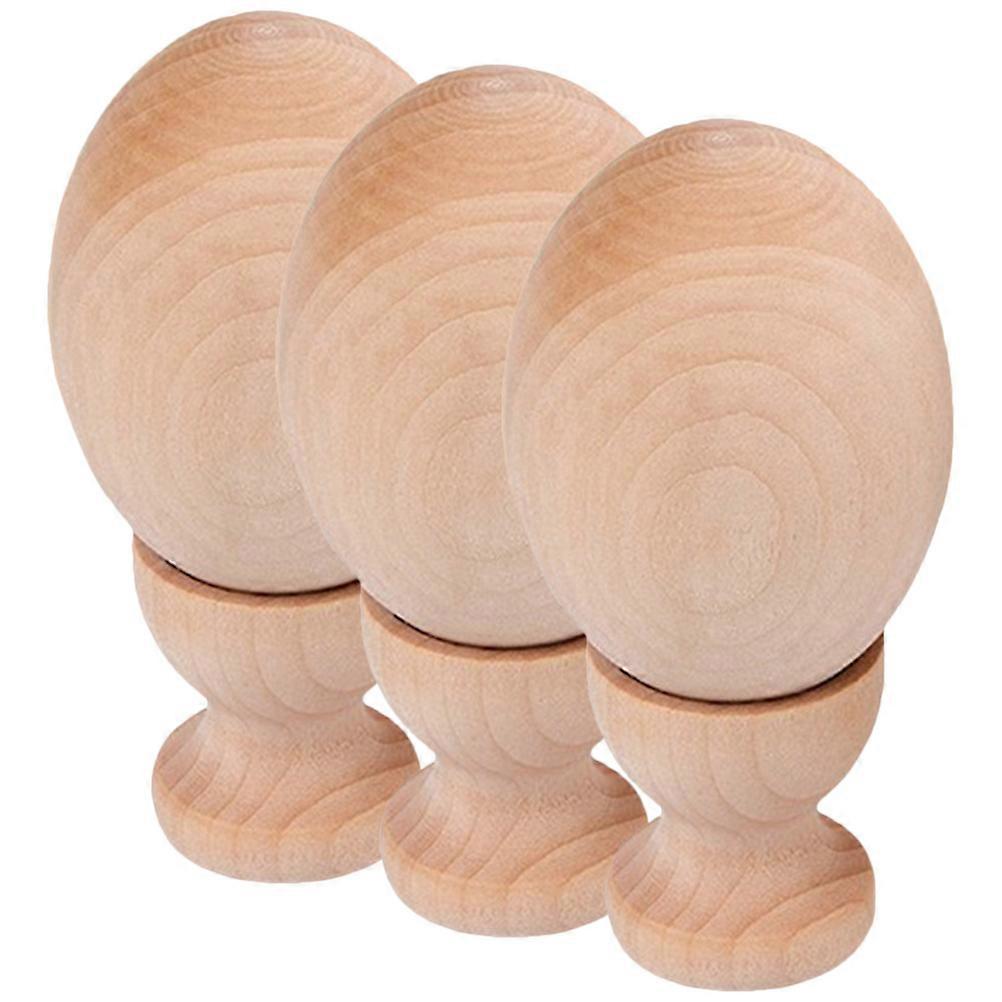 Wooden Eggs Easter DIY Decoration 9Sets for Holiday Craft Use