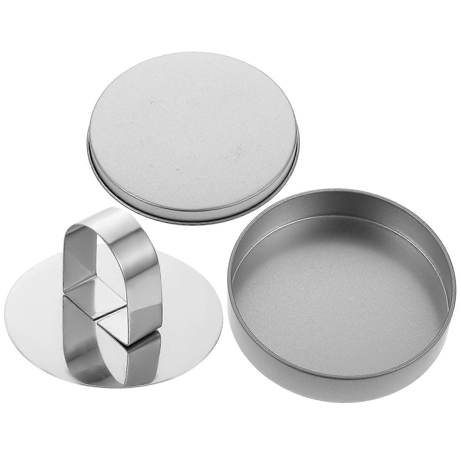 Tinplate Cookie Mold Biscuit Candy Box for 4Pcs Silver Useful Baking Tool