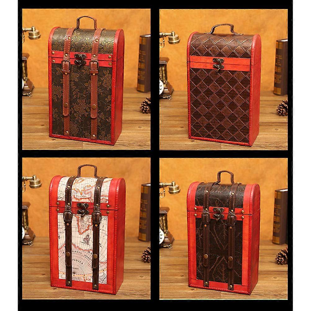 Rødvinsemballageæske i retrostil i træ til opbevaring af flasker