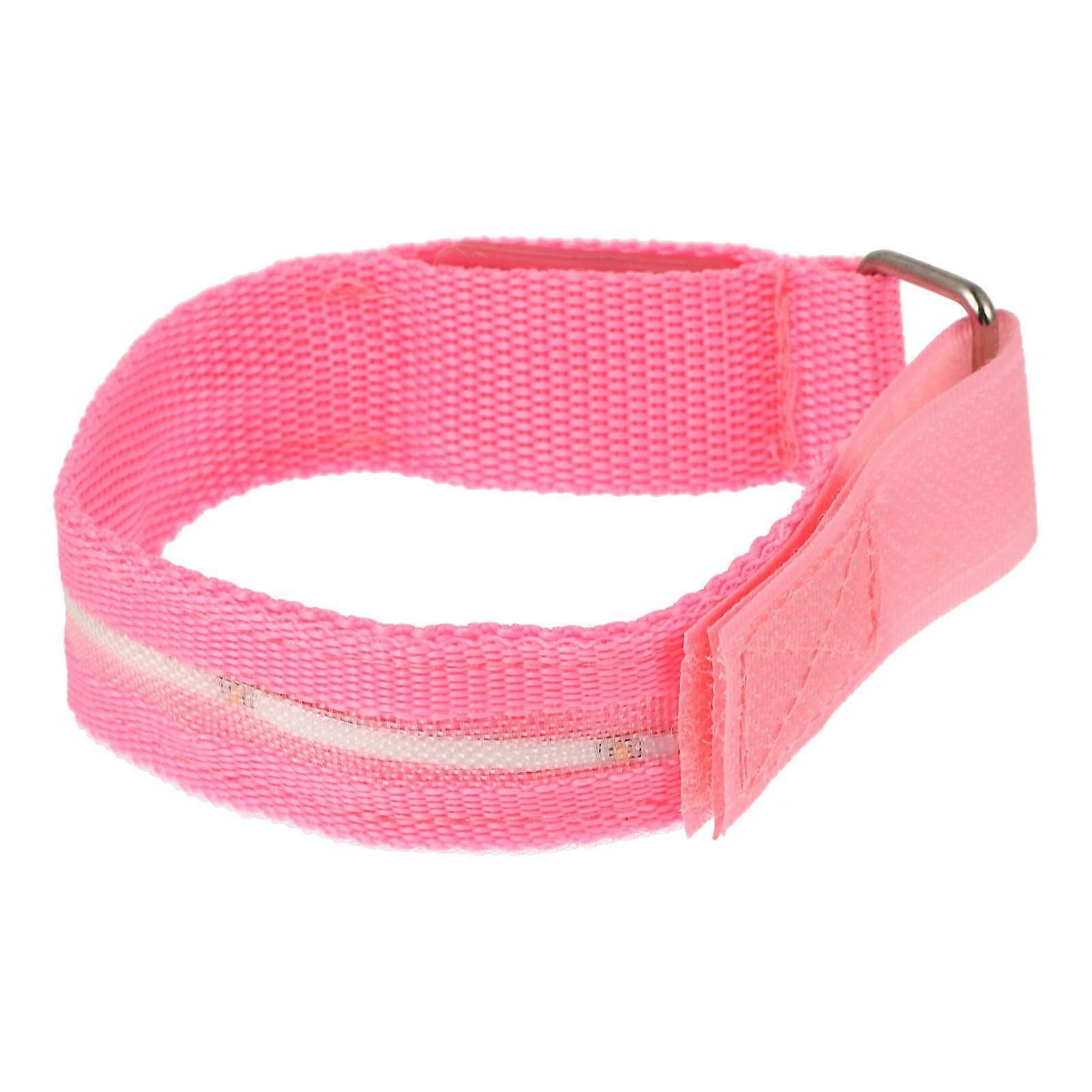 LED Wristband Adjustable for Night Running Pink Nylon