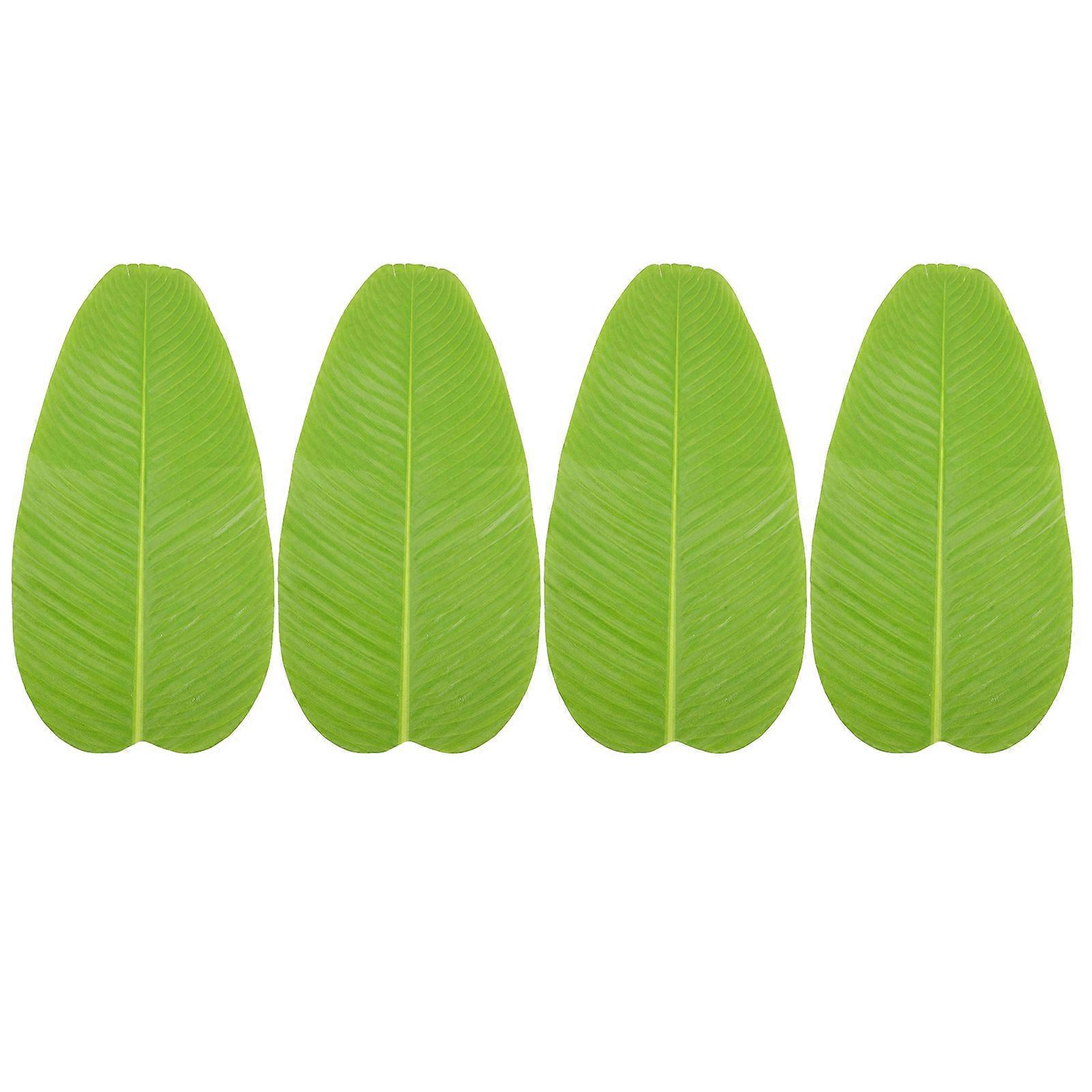 Tropical Green Leaf Place Mat for Dining Table Outdoor 4Pcs Set
