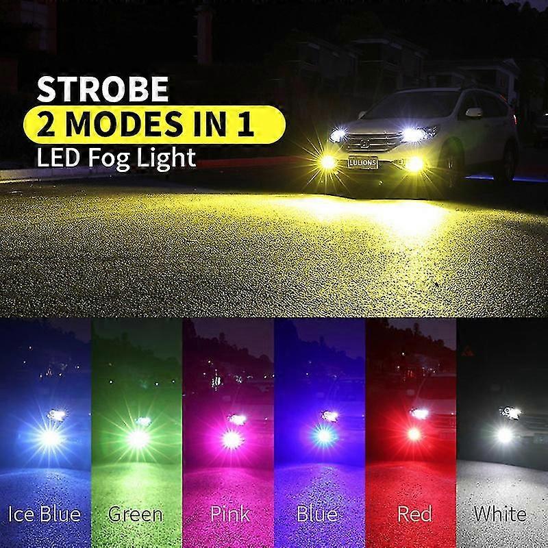 2pcs 24leds H7 Fog Lamp 9005 HB3 9006 HB4 880 881 Fog Lights For Cars Strobe H11 Led Headlight Bulb Day Driving Running Light