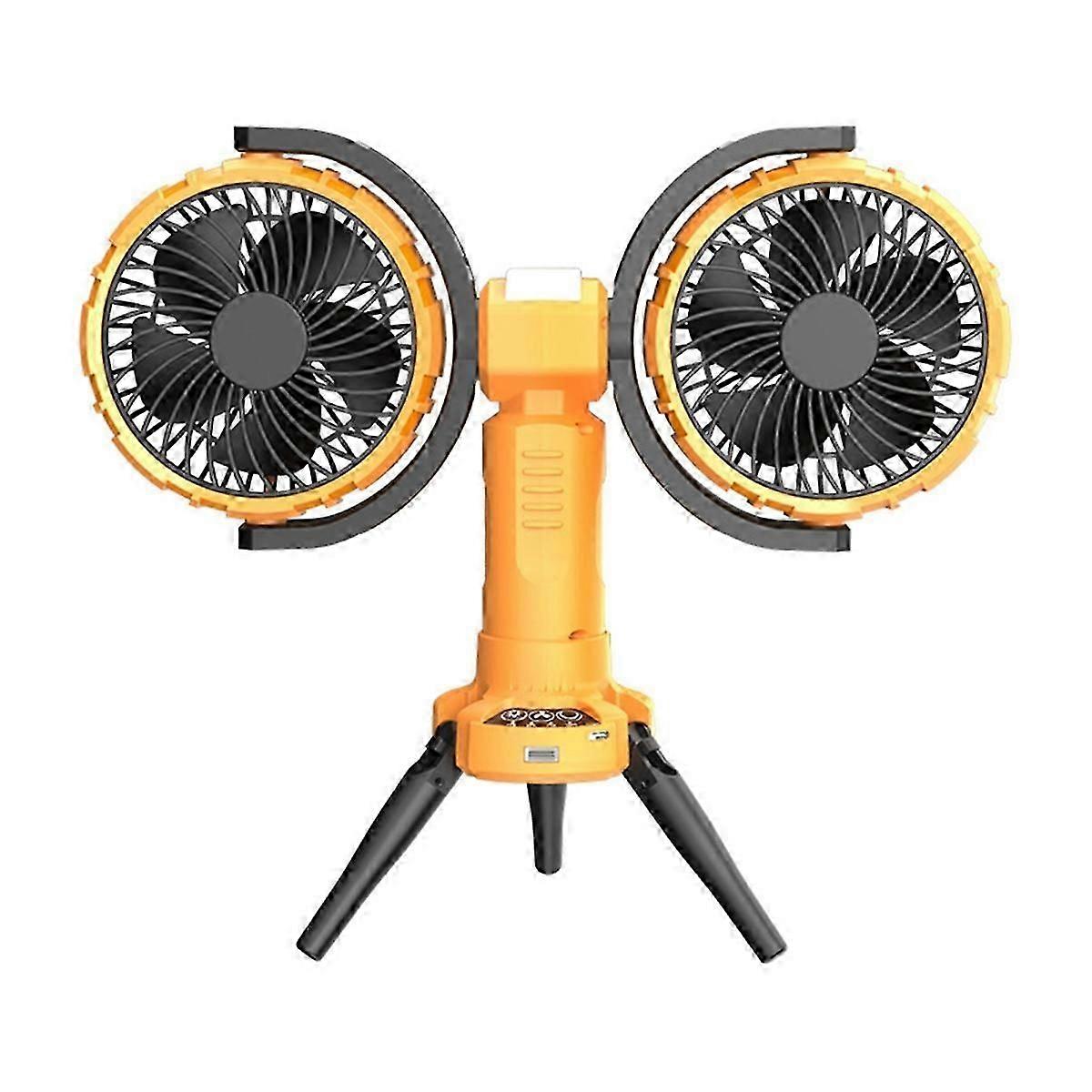 8000mAh Camping Fan Outdoor Rechargeable Cooling Fan Automatic Rotation Portable Fan with Led Light