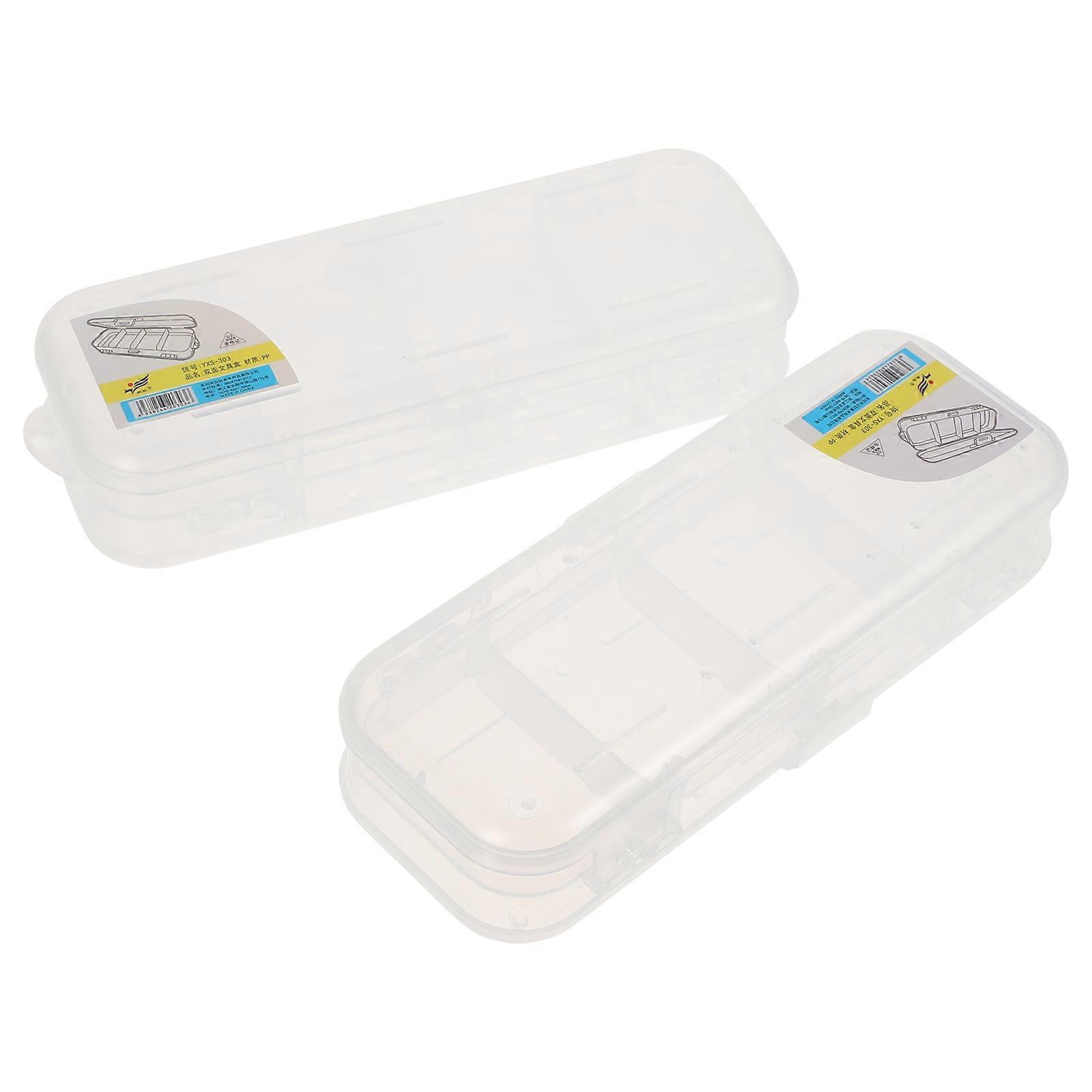 Transparent Pencil Storage Case for Durable Stationery Storage Boxes 12Pcs