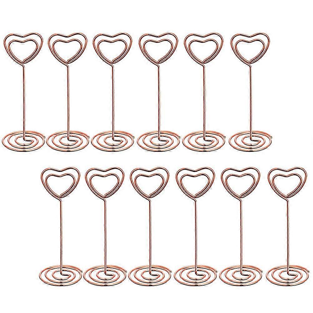 Menu Clips Heart Shape Rose Gold for 12Pcs Party Table Use