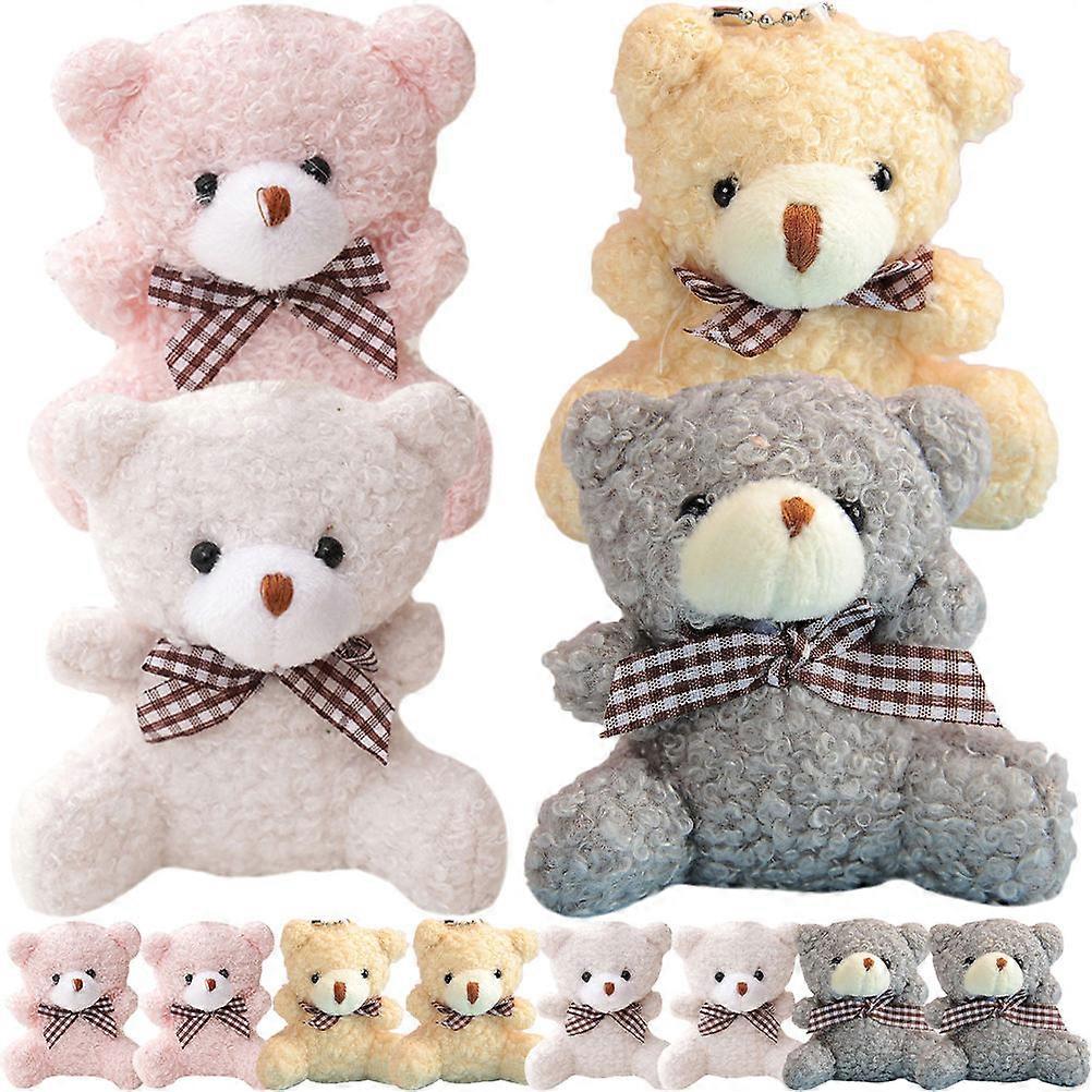 Bear Animal Plush Dolls Plush Bear Keychains for Decor 48Pcs Assorted Color