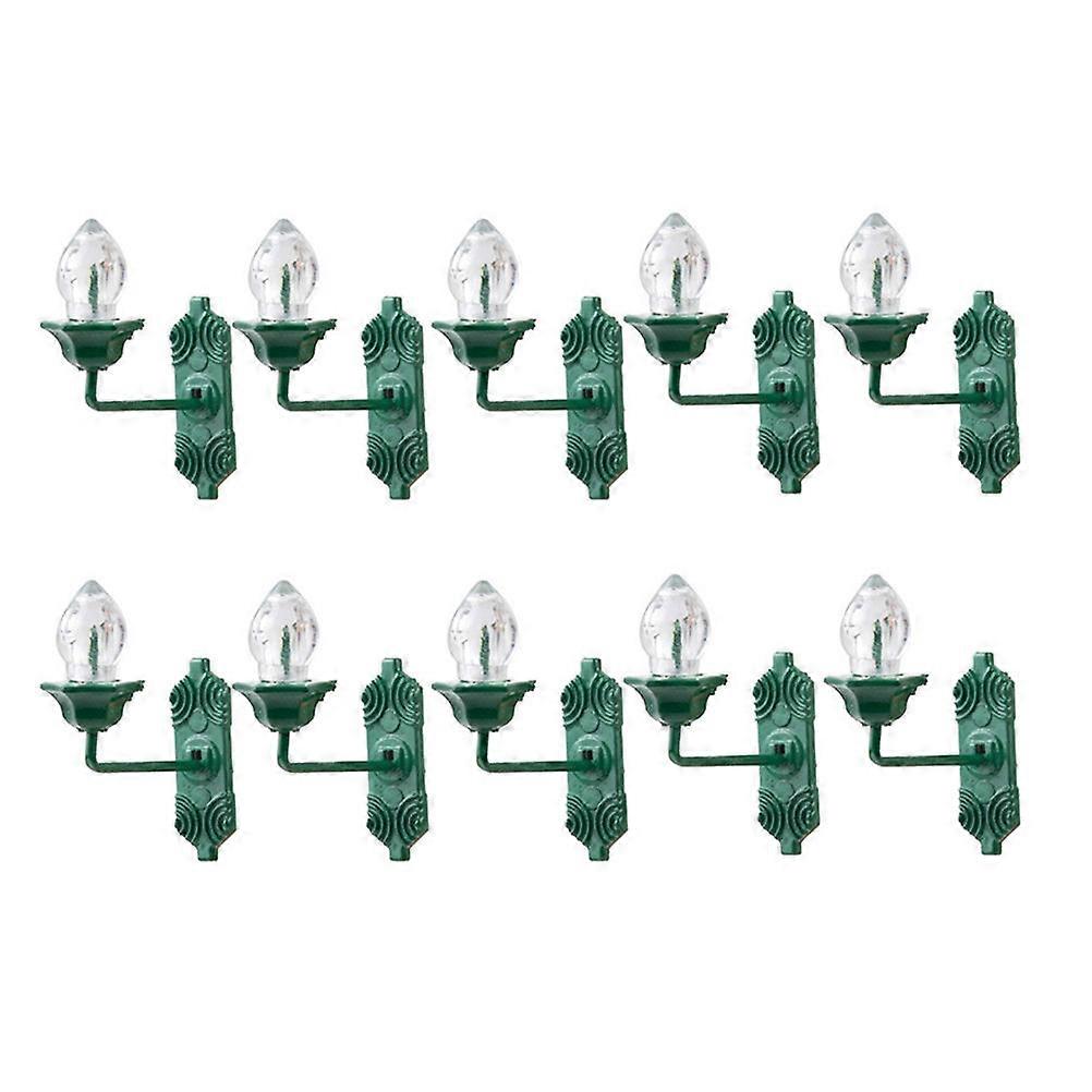 Mini Luminous Wall Lamp Model for Sand Table Decor 30Pcs Green