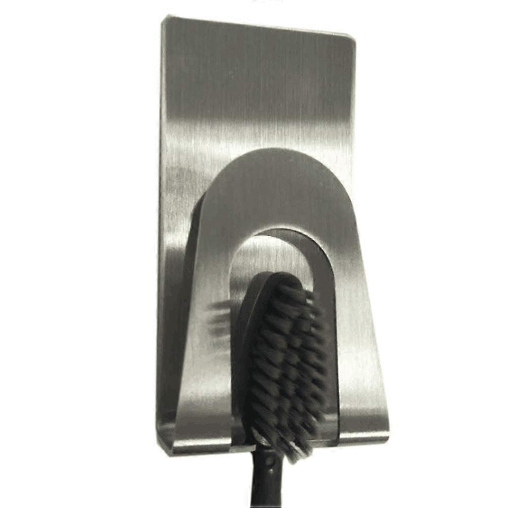 Compact Self Adhesive Toothbrush Organizer In Silver Pcs For Home Storage Easy To Use Without Drilling