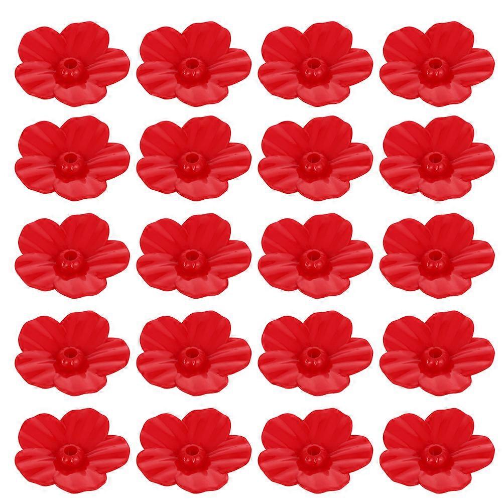 Hummingbird Feeder Flowers Replacement for Pet Use 30Pcs Red Plastic Decor