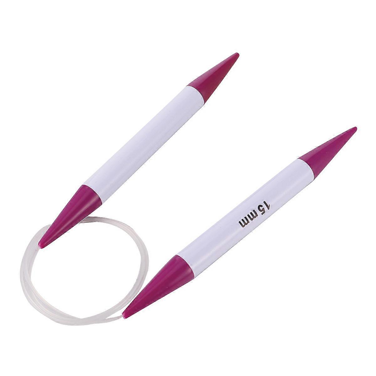 Smooth Plastic Knitting Needles for Weaving 2Pcs White Circular Needles