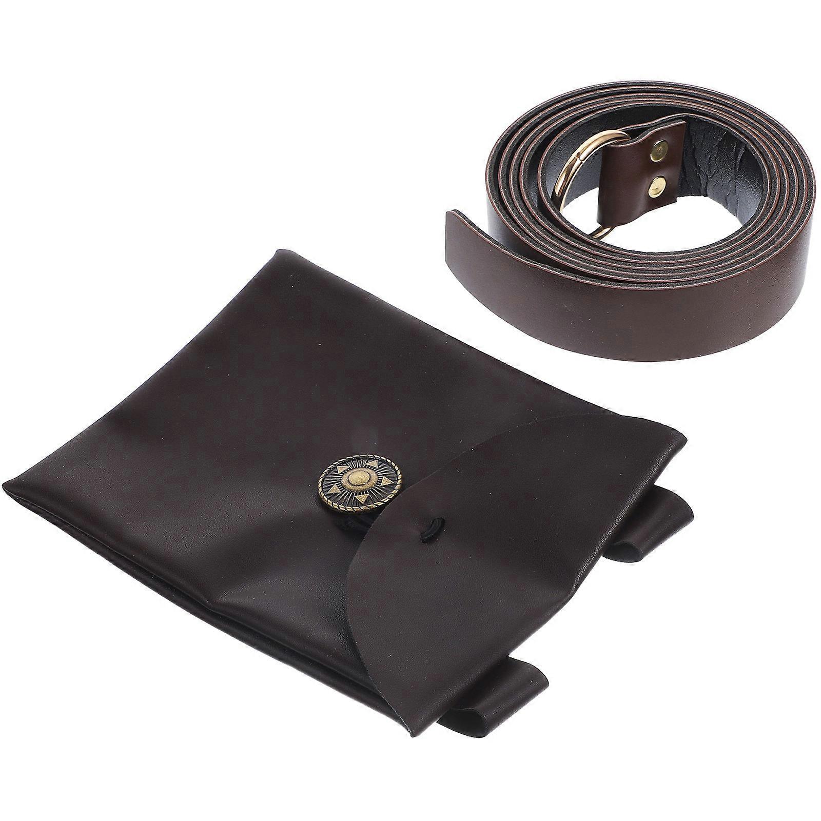 Medieval Cosplay Bag Waist Belt Bag for Storage 3Sets of PU