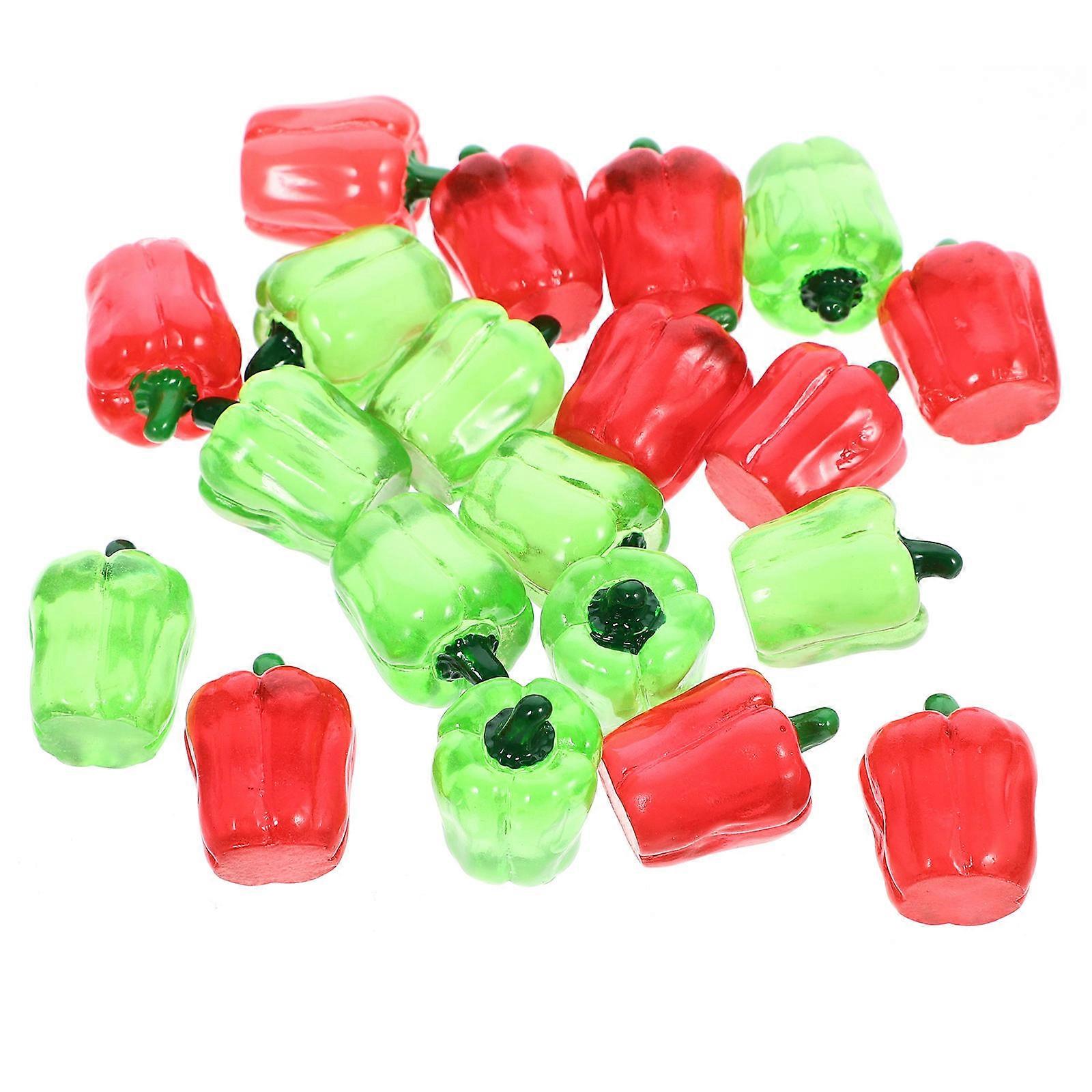 Vegetable Mini Figurine Glow in The Dark for Decor 100Pcs Set