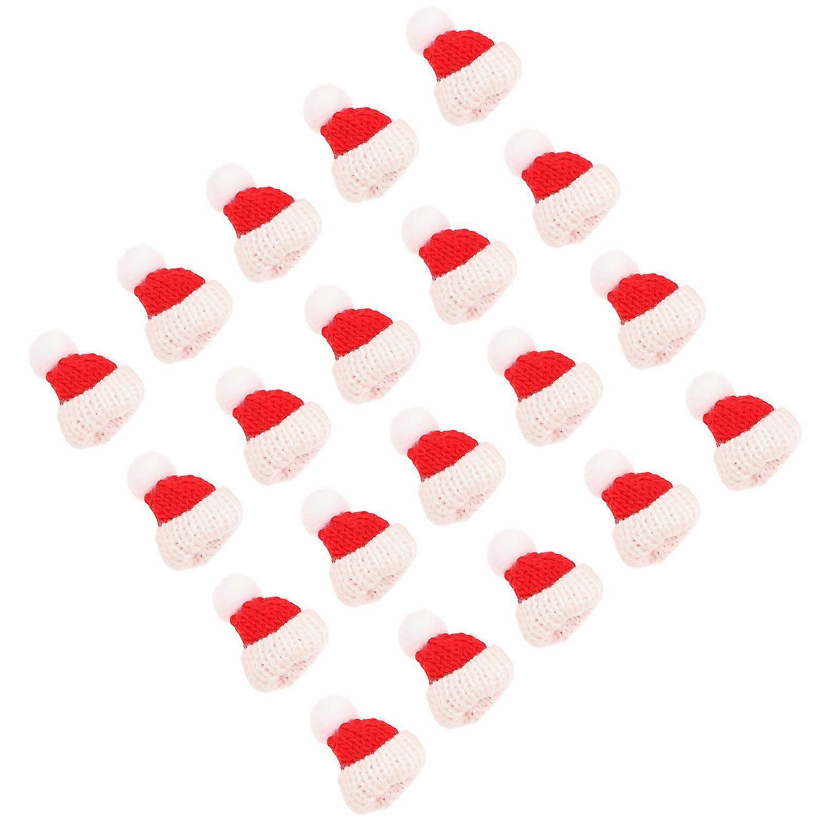 Christmas Adornment Mini Woolen Hats for Party Decoration with 40Pcs