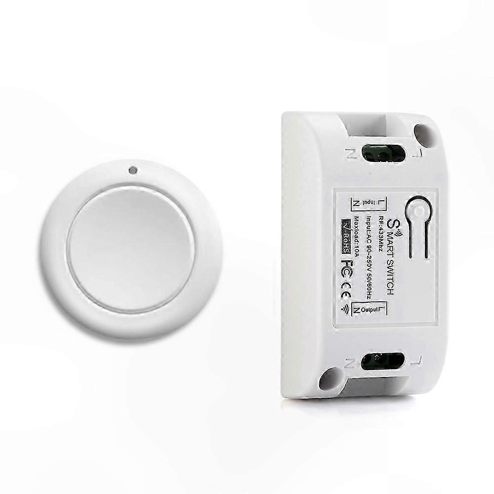 Wireless Smart Light Switch for Home Automation, 433 MHz RF Remote Control, Compatible with AC 110V-220V, Ceiling Lamp Push Button Receiver