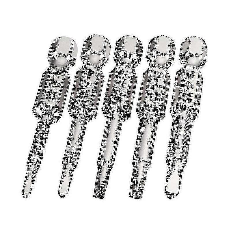 5 Pieces Magnetic Triangle Head Screwdriver Bits, S2 Steel Triangular Tip Screw Driver Bit Hex Shank Triangle Screwdriver Bit Set(1set, Silver)