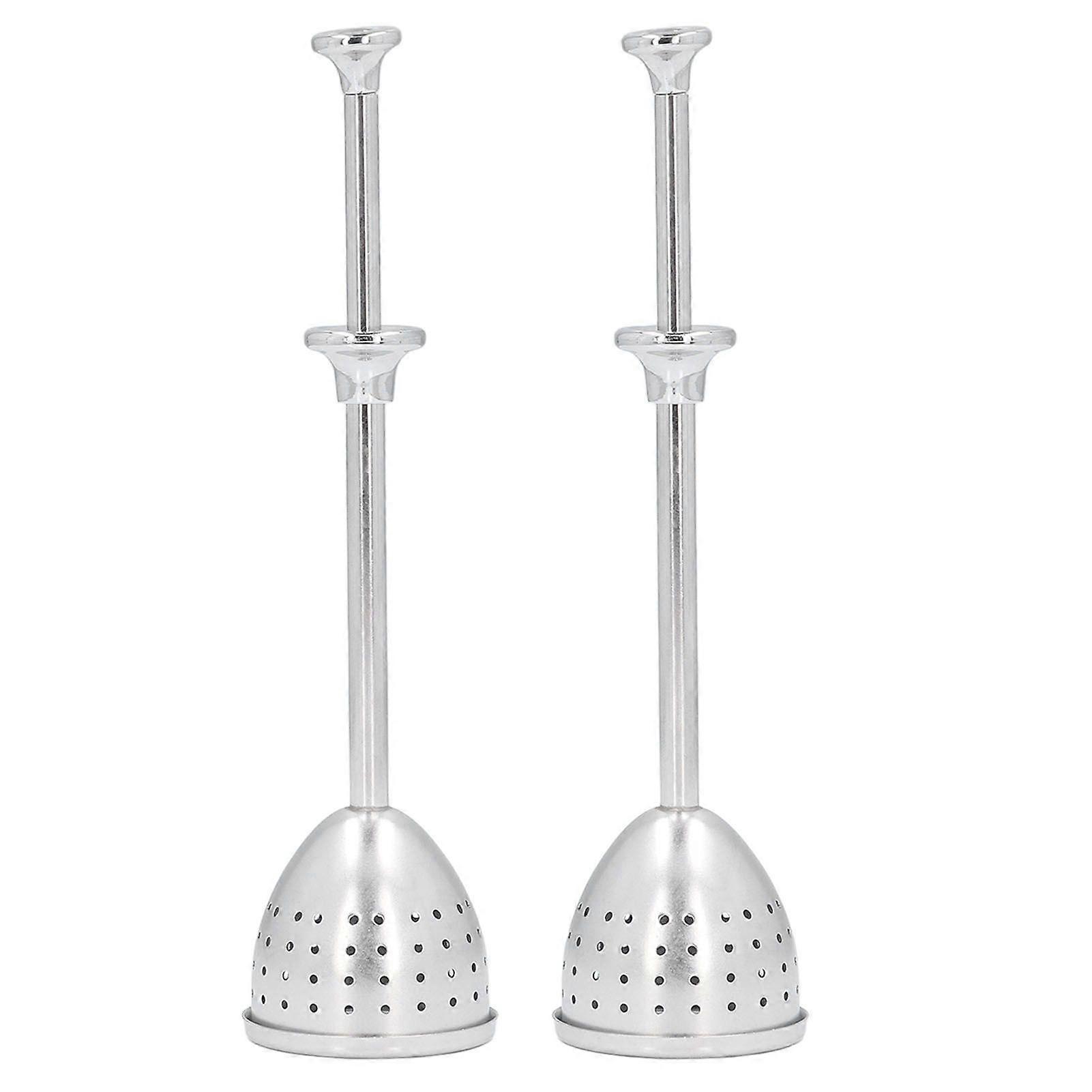 2Pcs Tea Strainer Long Handle Stainless Steel Infuser Filter Reusable Teapot Interval Diffuser