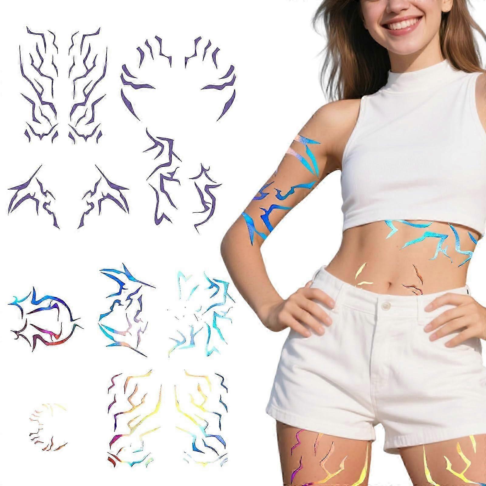 קעקועים זמניים של K-Pop ציידי שדים רומי, מדבקות קעקוע זמניות עמידות למים לאביזרי קוספליי של רומי