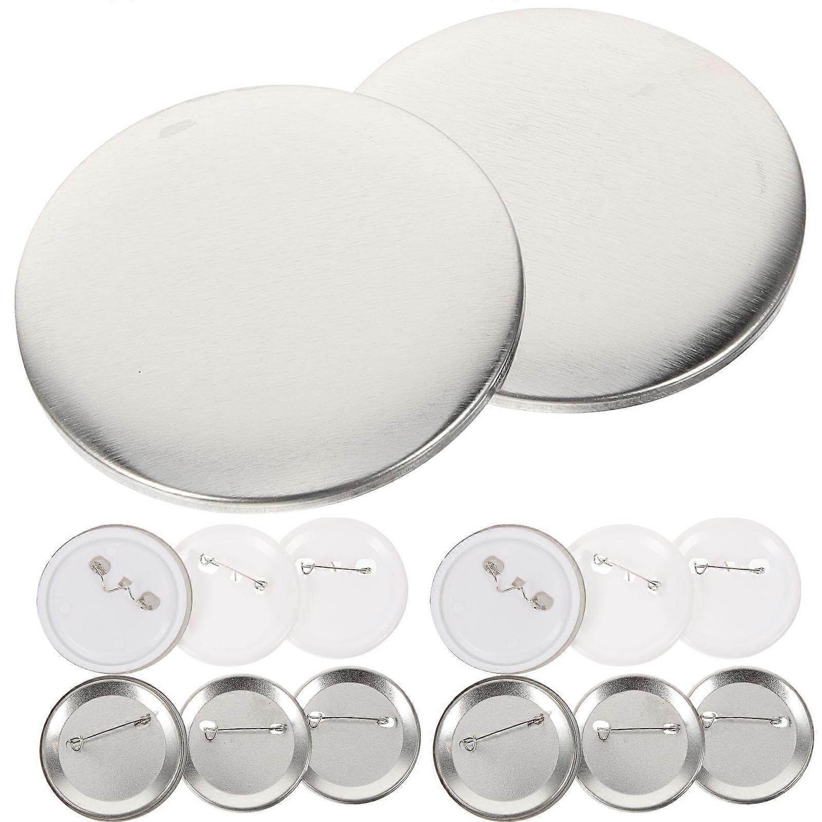 Badge Making Supplies Blank Button Badge Parts for DIY 2Sets Plastic Metal