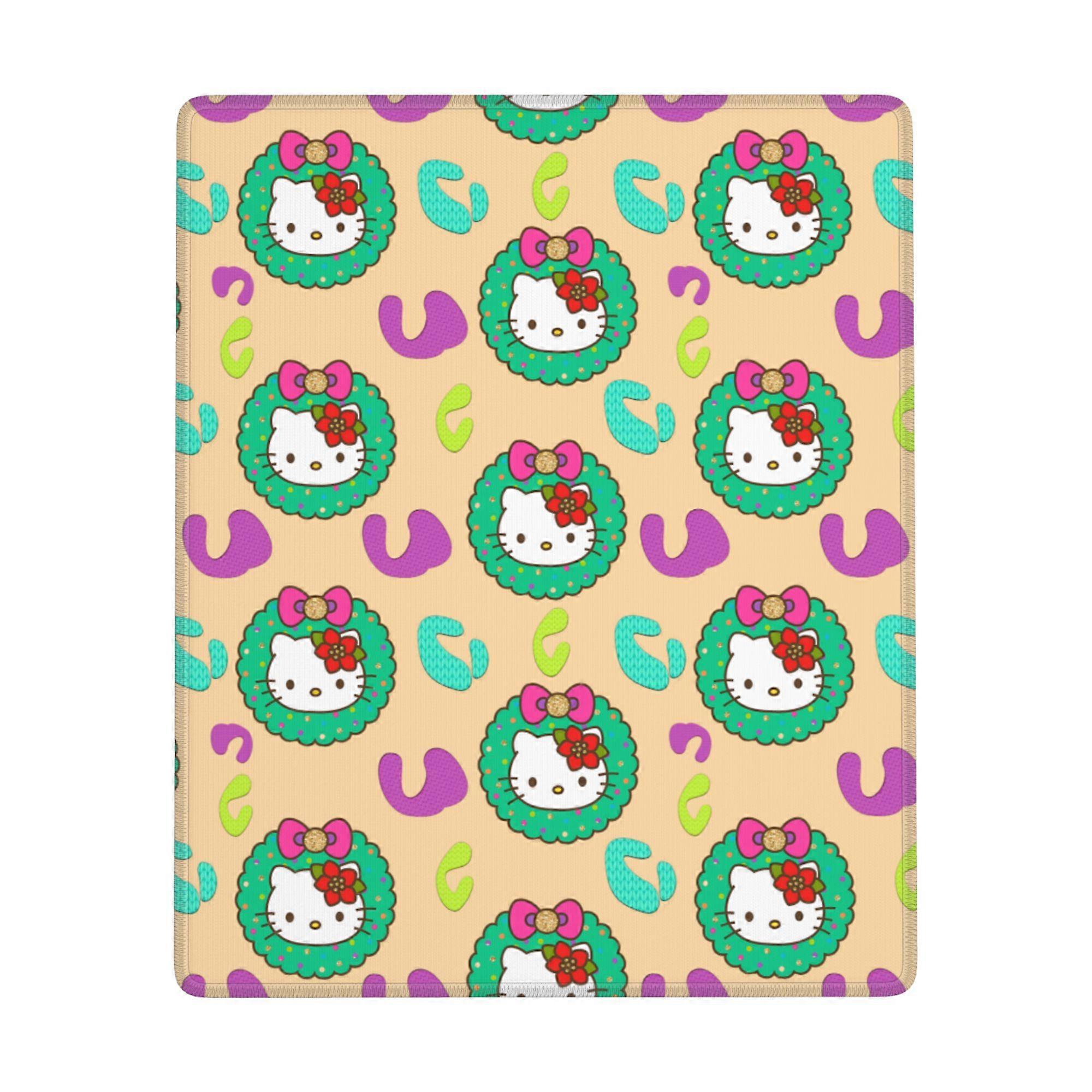 Hello Kitty Anti-slip Rubber Mouse Pad Square Waterproof Desk Pad Suitable for Desktop Decoration Desk Accessories 7x9in (Vertical)