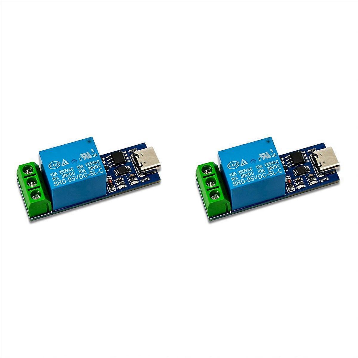 2X DC USB Relay Module TYPE-C Interface with Overcurrent Protection Support Computer Serial Port Con