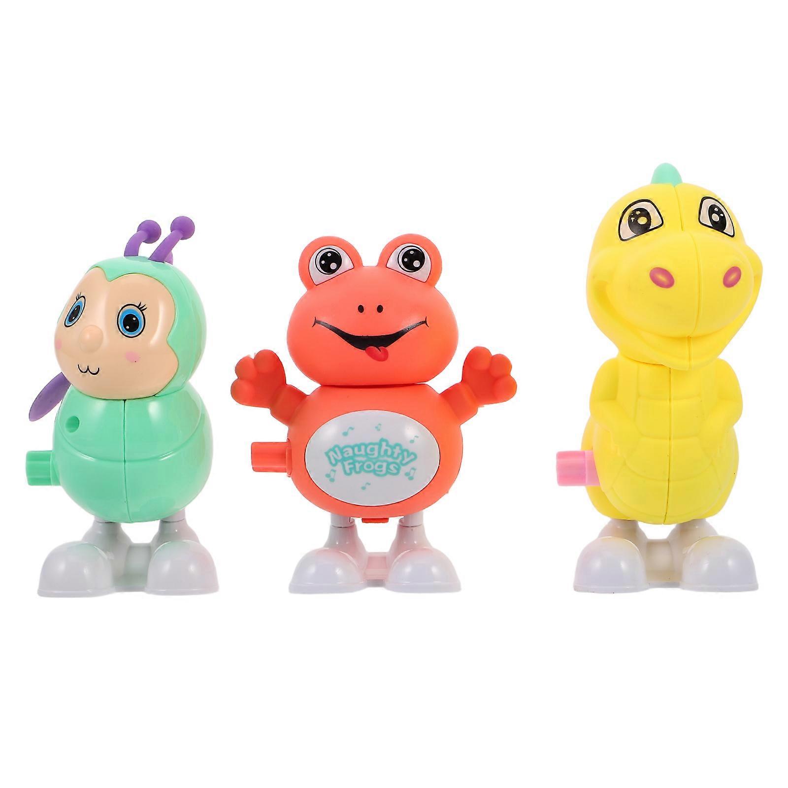 Wind Up Animal Toy for Playing 3Pcs Durable Plastic Clockwork Animal Models