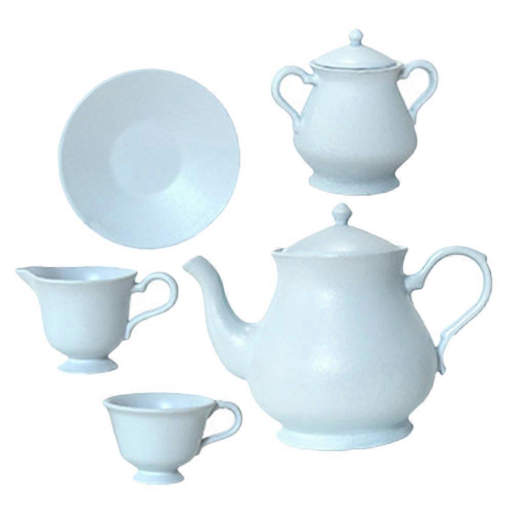 Dollhouse Mini Cup Mini Tea Set for Decor 2Sets Alloy Sky-Blue Accessories