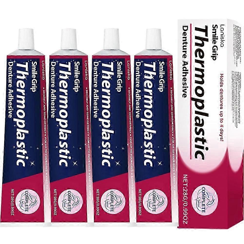Thermoplastic Denture Adhesive, Refits and Tightens Loose Upper and Lower Dentures and Partials | Non-Glue Adhesive