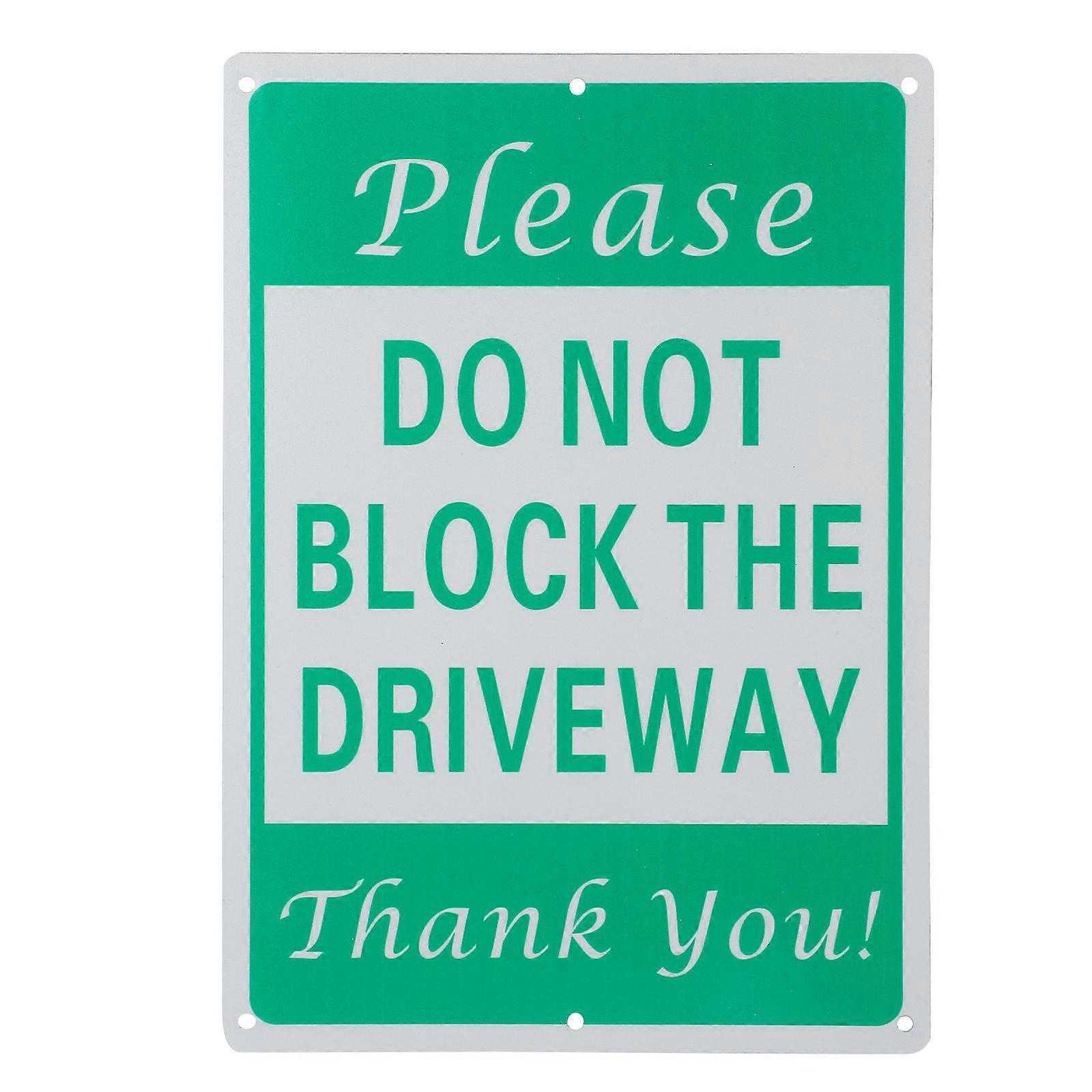 Do Not Block Driveway Sign Sturdy Aluminum for Home Use No Parking Sign