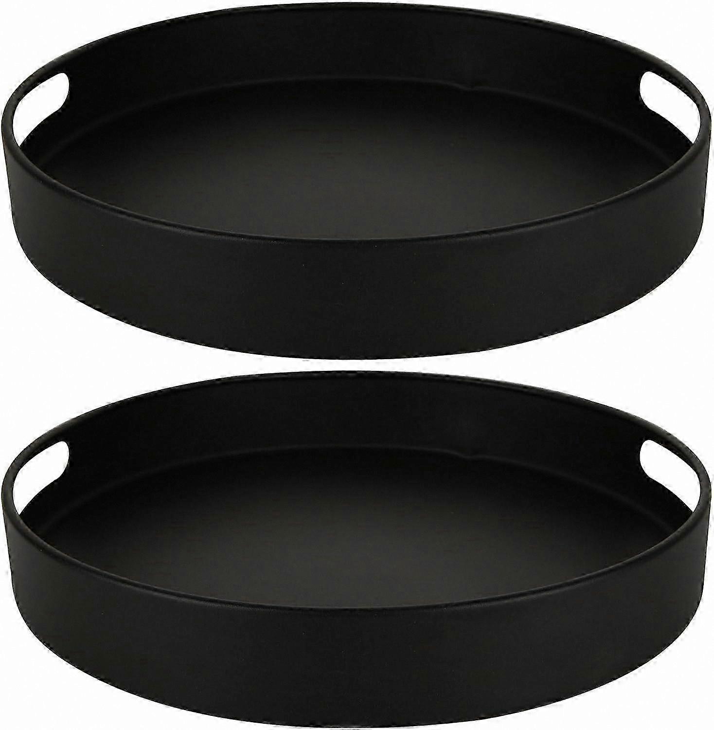 2-Pack Lazy Susan Turntable, 360° Rotating Spice Rack for Cabinet Storage, Black Carbon Steel Spice Holder