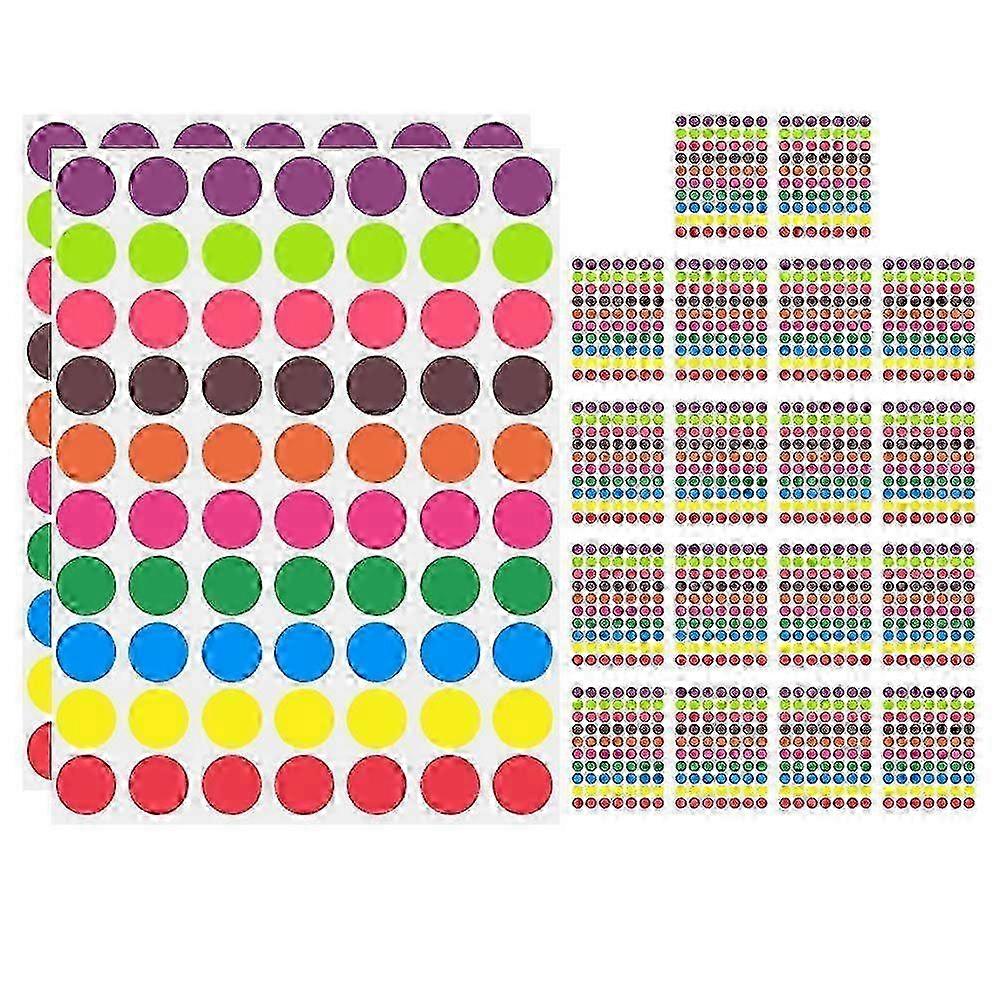 2025 1400pcs Blank Colored Dot Stickers Round Dot Label Stickers Adhesive Circle Stickers