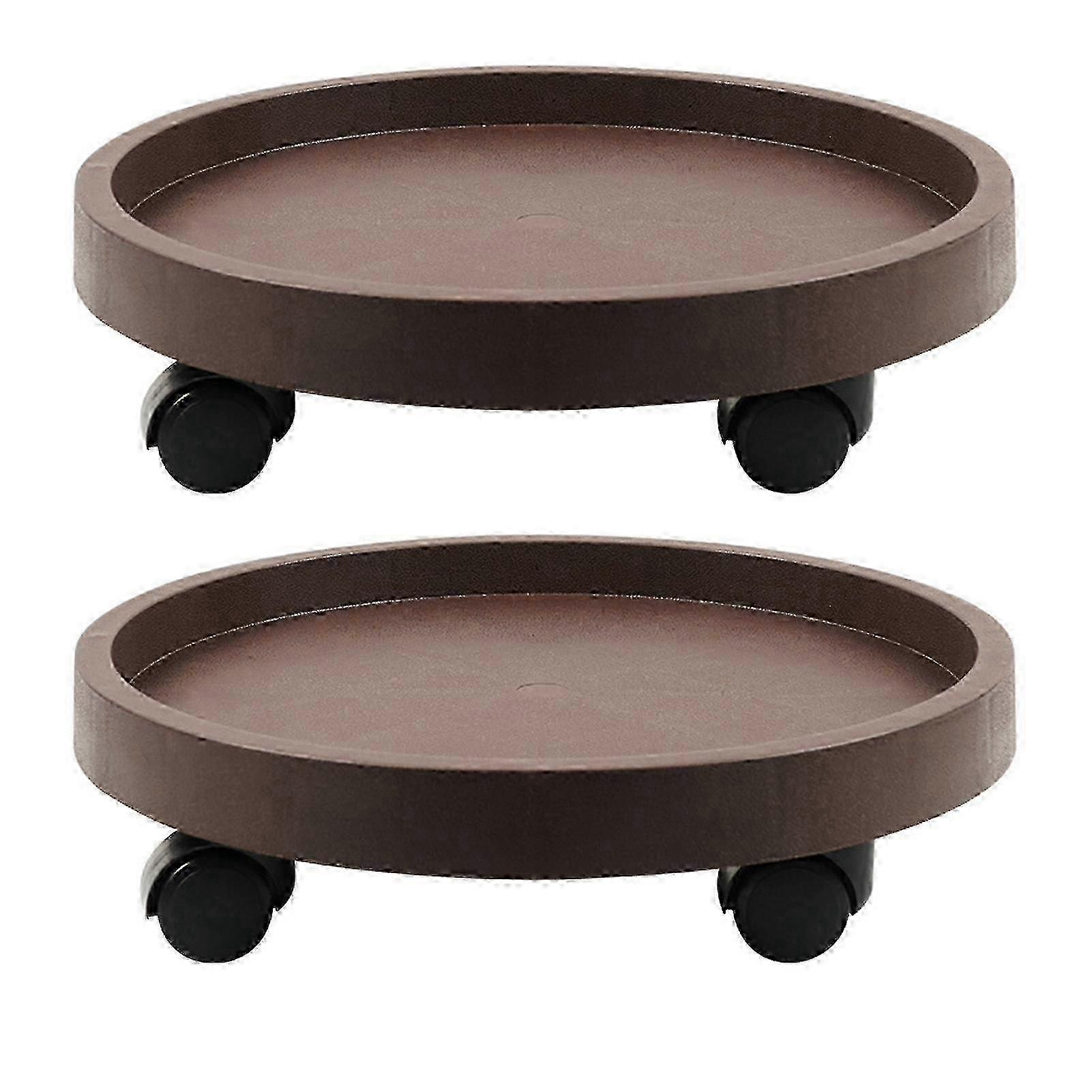 Thickened Round Planter Tray with Wheels Wear Resistant Mobile Flower Planter Base for Large Potted Plants