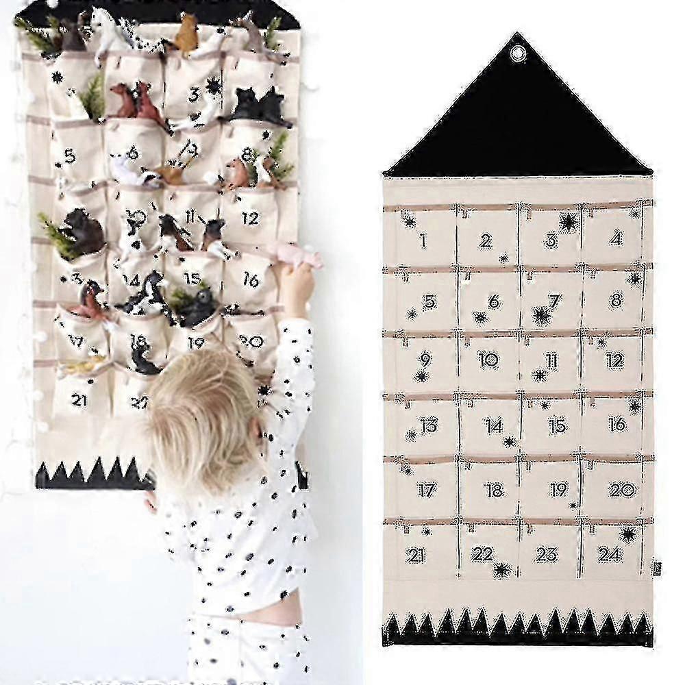24 Advent Kalender Jul Nedräkning jul jul jul hängande fickor gåva
