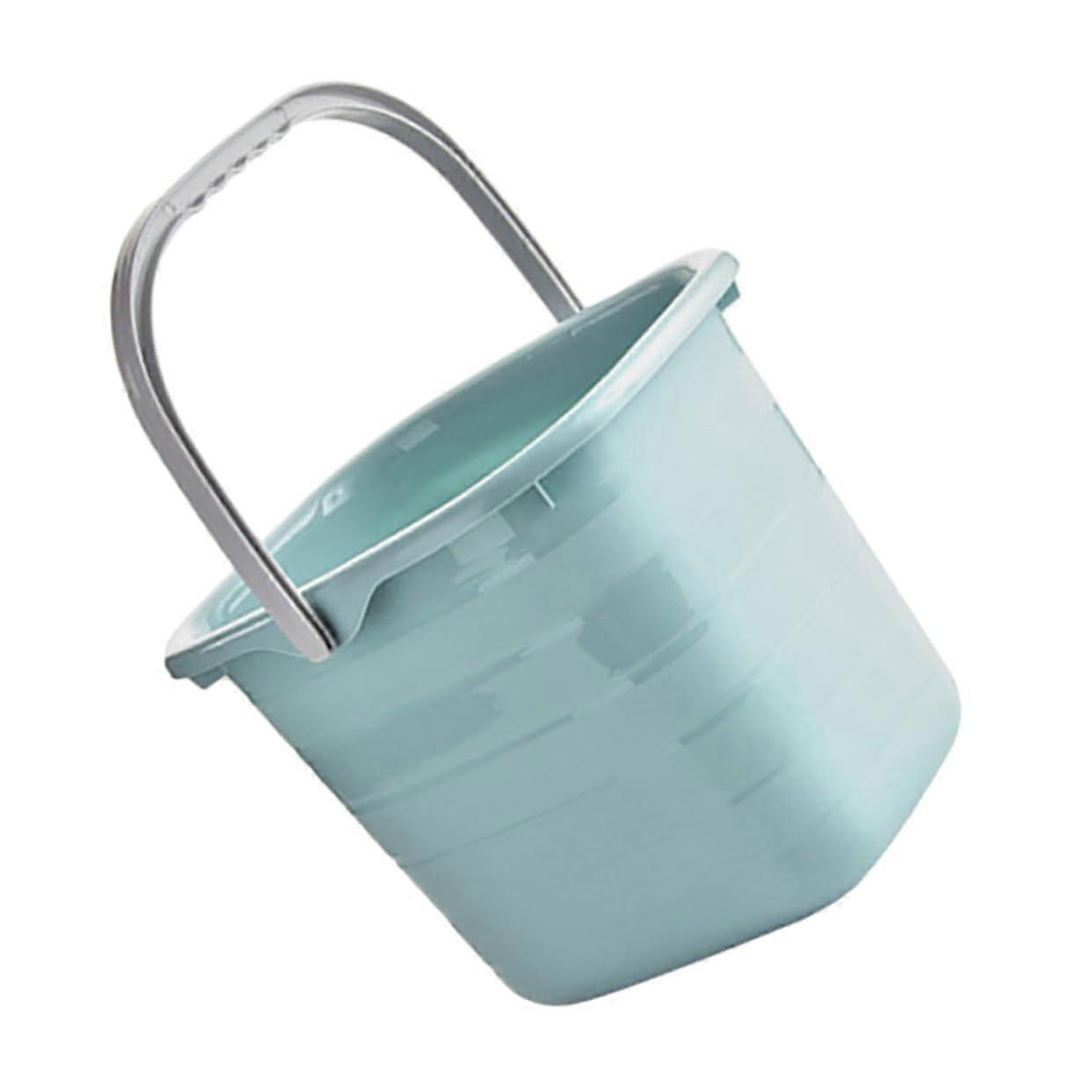 Portable Plastic Water Bucket With Comfortable Handle Mop Bucket For Household Cleaning Laundry Blue Rectangular