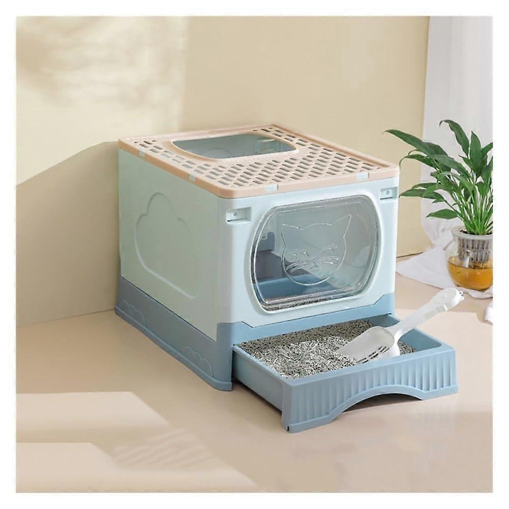 Litter Box XL Size Foldable With Lid  Entry For Large Cats Easy To Clean