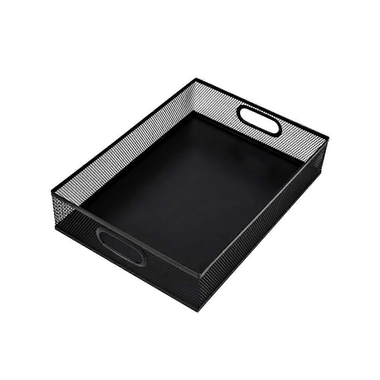 Metal File Storage Basket Black Office Desk Organizer Tray For Home Storage SpaceSaving Document Holder