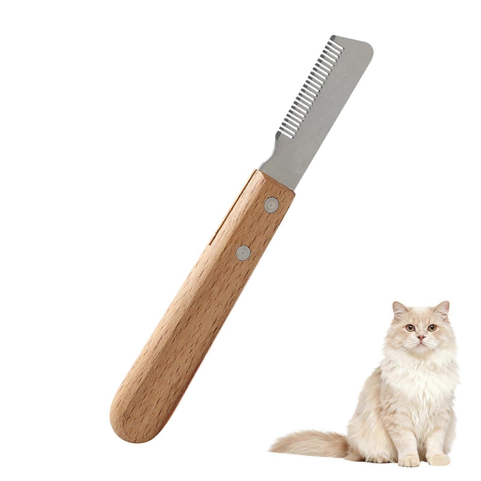 Dog Professional Stripping Tools Stripping Comb For Terriers & Other Breeds Ergonomic Wooden Handle Right Handed