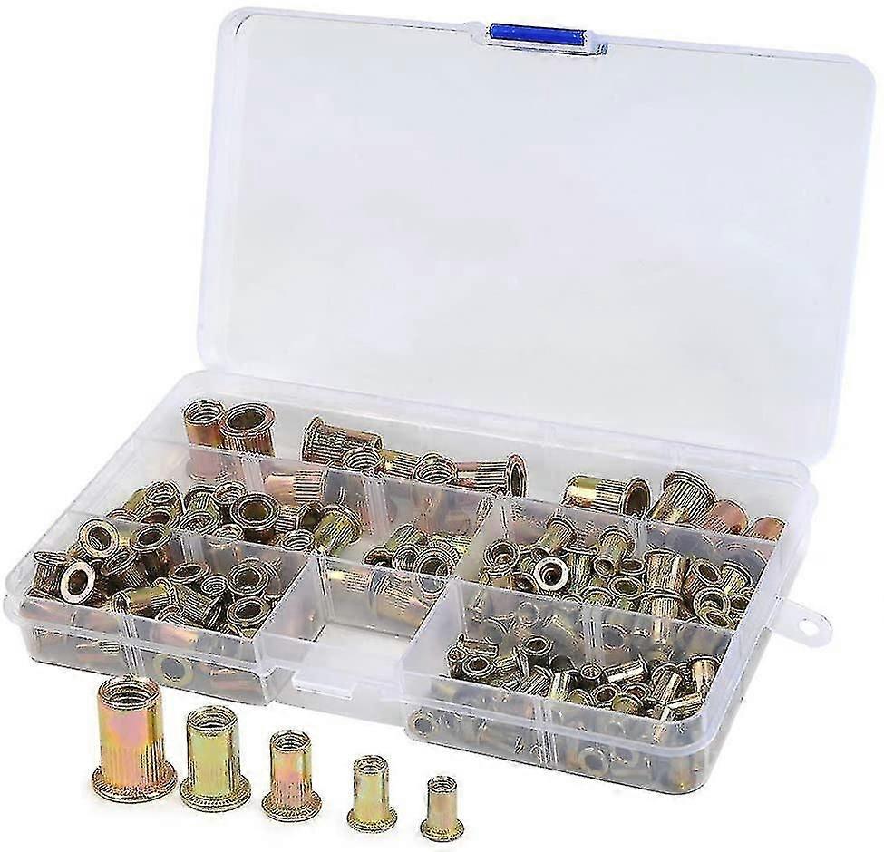 165pcs Set Of M3 / M4 / M5 / M6 / M8 Galvanized Carbon Steel Riveted Nuts