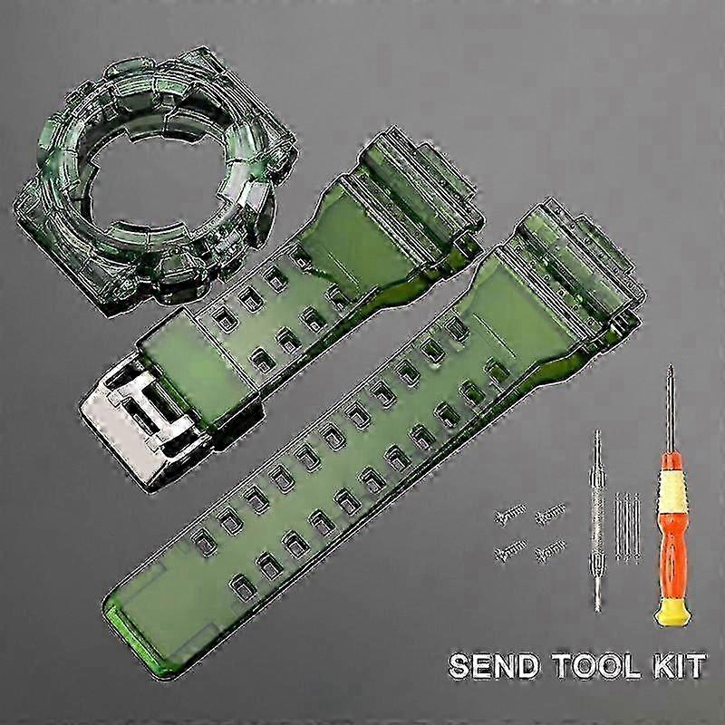 Compatible Watch Band and Bezel for G-Shock GA-100 Series Strap Shell Replacement