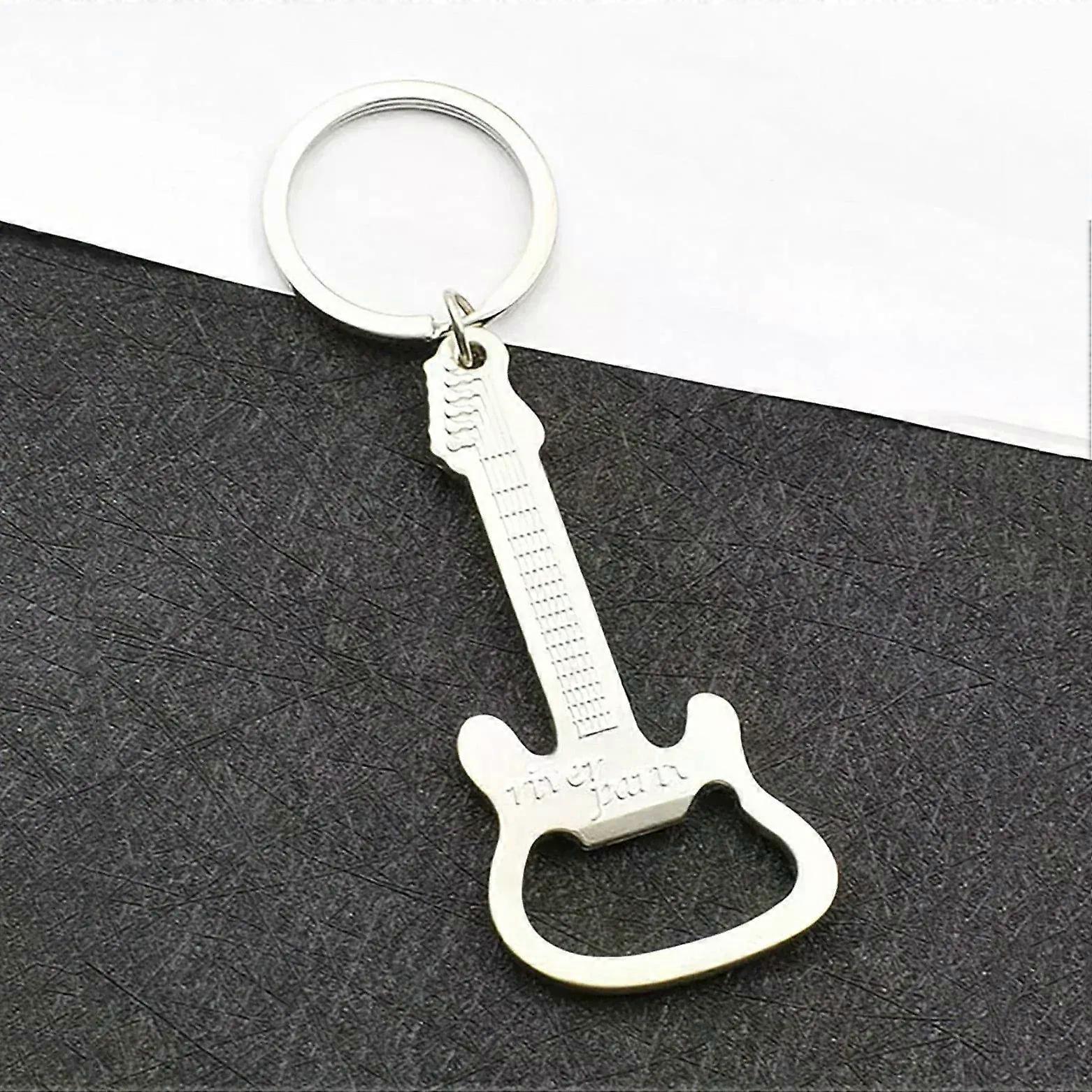 1pc-Guitar-Inspired Keychain Bottle Opener  Stylish Multi-Tool Key Ring Durable Perfect Casual Gift for Music Enthusiasts