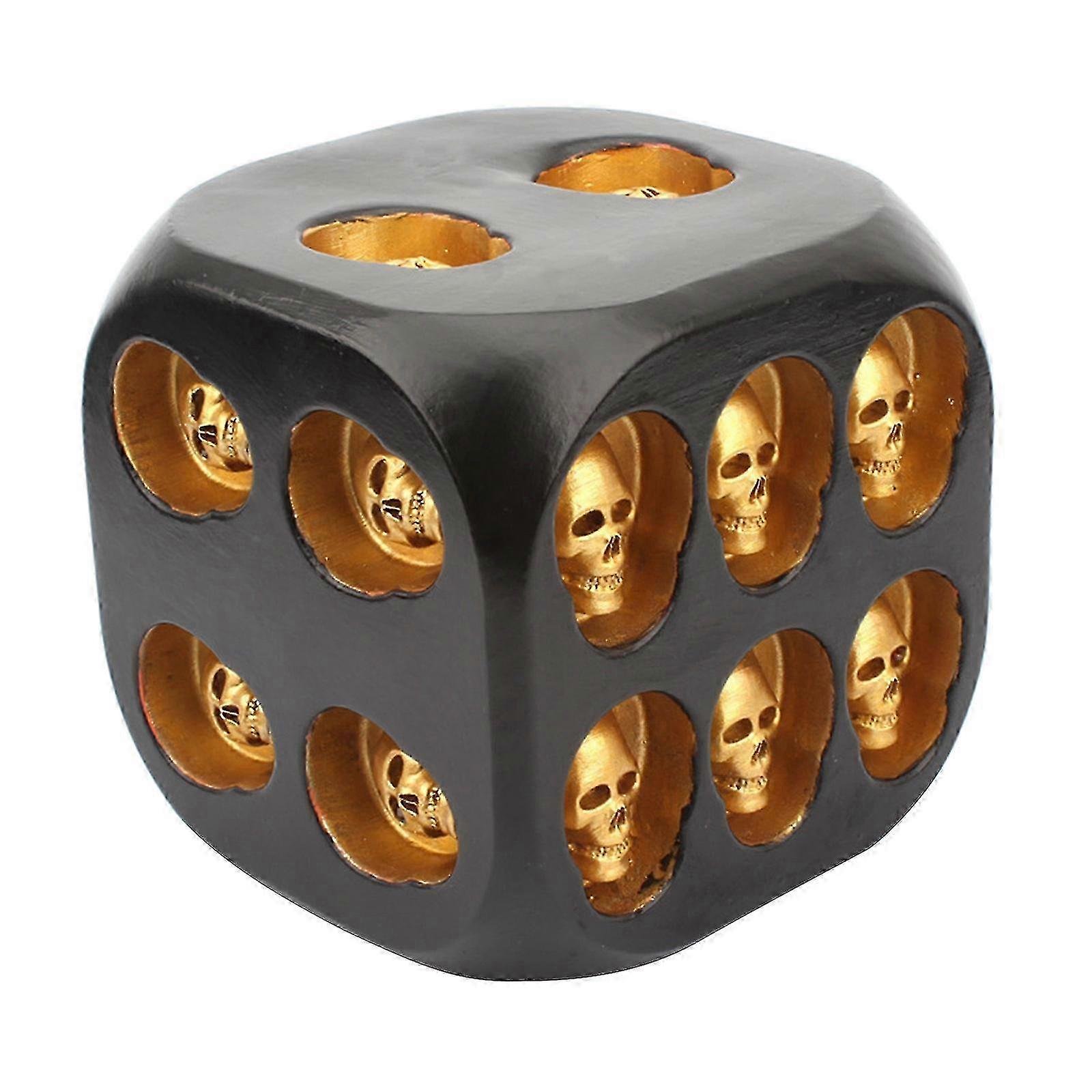 Resin Skull Dice Halloween Skeleton Dice Scary Novelty Board Game Dice Ornaments for Party Death Table Game Toy Props black gold miao4