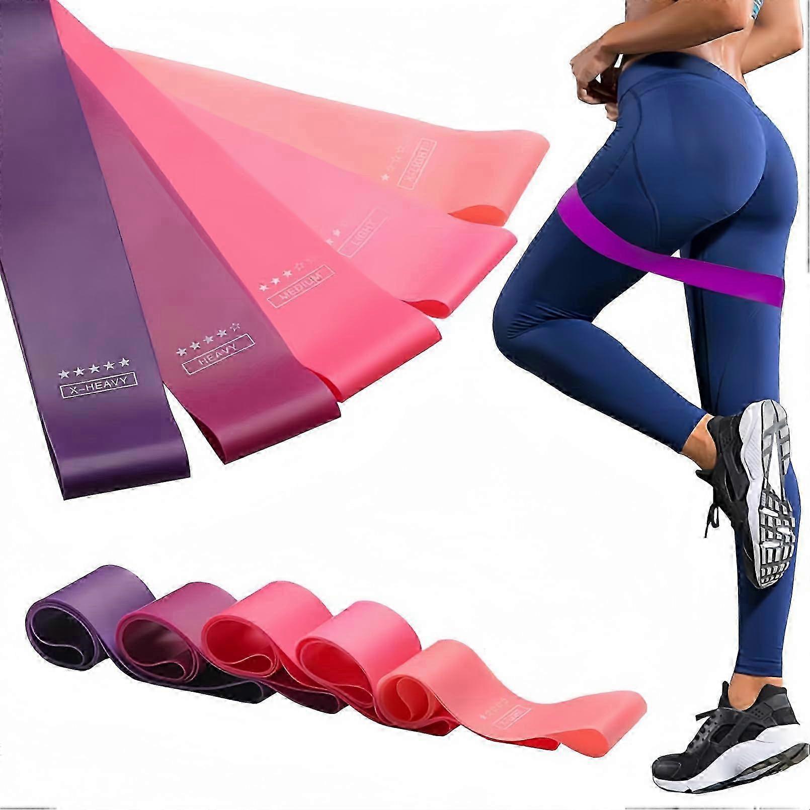 2025 Resistance loop exercise bands, for home fitness, stretching, force training, 5 Pink set