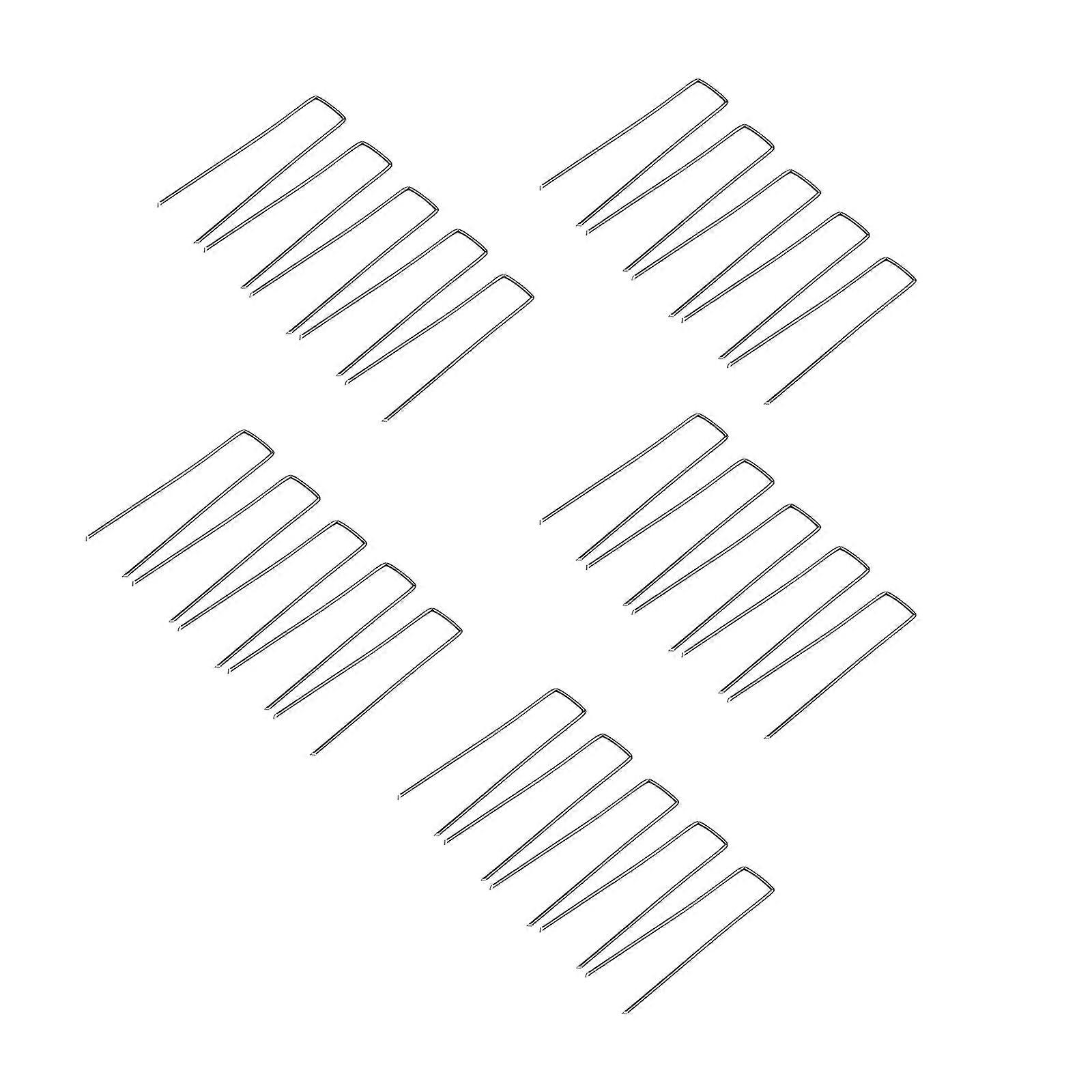 25pcs Durable U Shape Garden Staple Pins Secure Plant Anchoring Windproof Design Easy Soil Insertion Ground Fasteners Multicolor