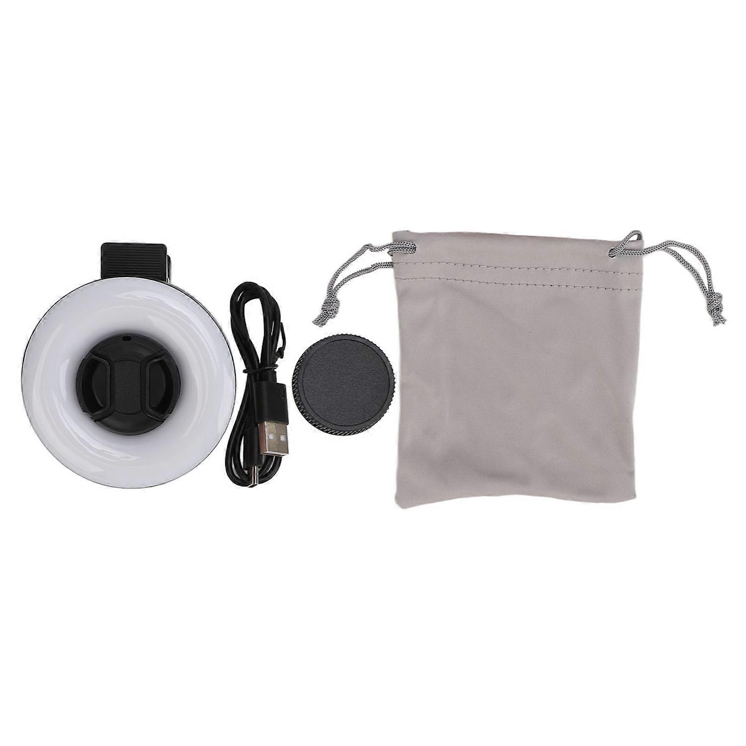 Macro Lens 15X Zoom with LED Fill Light 3 Light Modes 5 Brightness Levels USB 200mAh Phone Macro Len