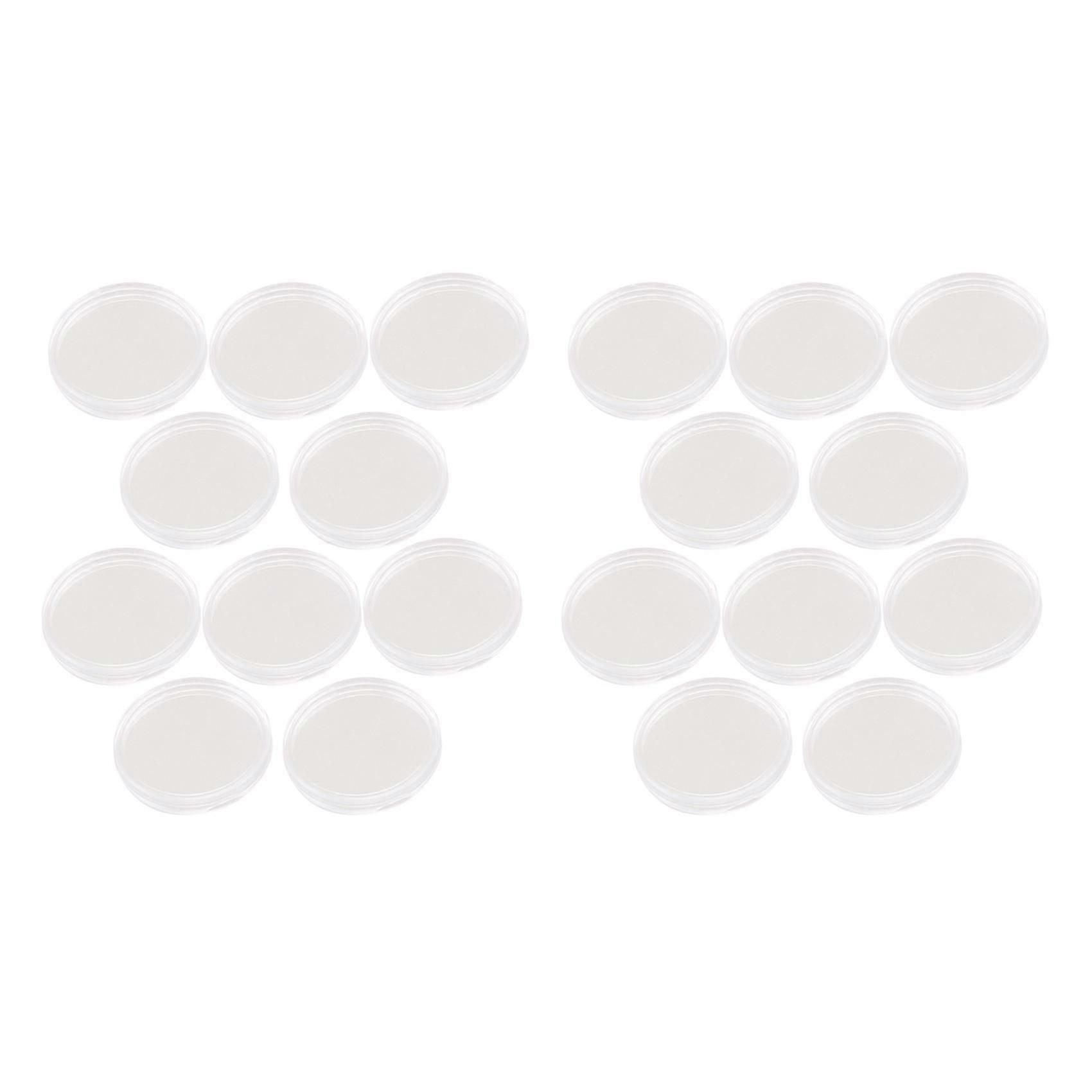 20 Pcs Small Round Transparent Plastic Coin Capsules Box 30mm
