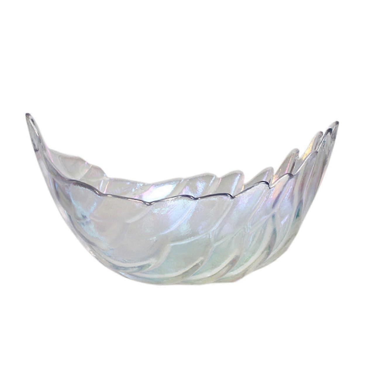 Nordic Style Iridescent Glass Bowl Dessert And Fruit Salad Serving Bowl For Tableware Delicate Pattern