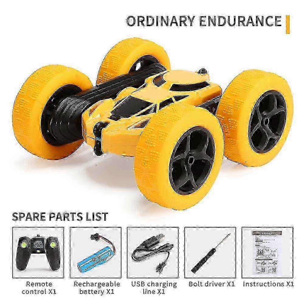 Dual-Sided Stunt 4WD Remote Control Car - 360° High-Speed Flips, LED Lights, Rechargeable RC Toy for Kids