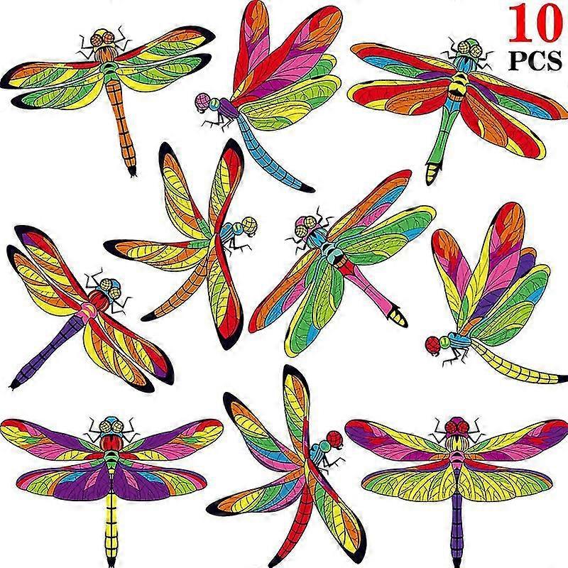 10 Beautiful Dragonfly Double-sided Static Cling Window Stickers - Dragonfly Anti Collision Bird Strike Window Stickers