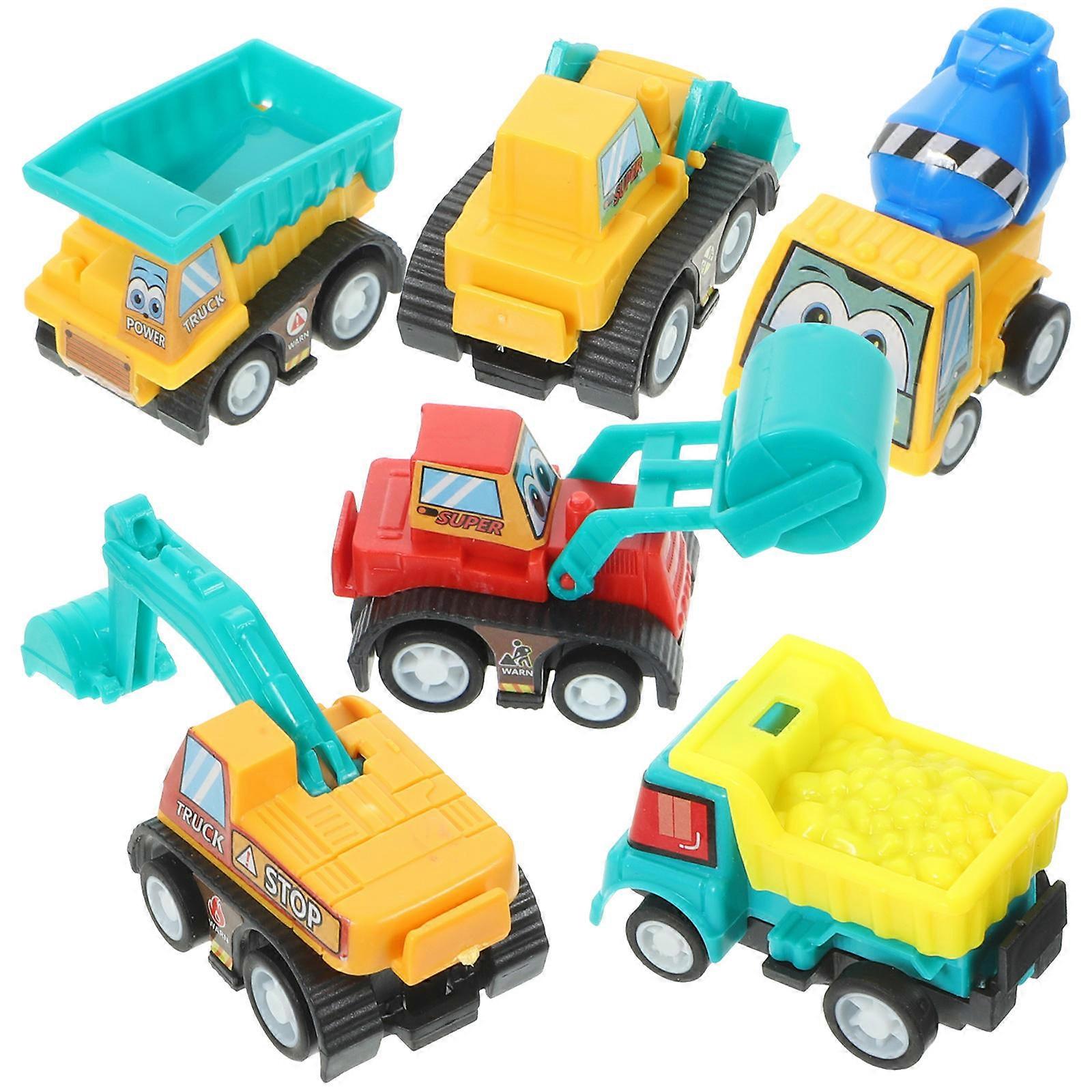 Mini Pull Back Cars Kids Toy Car for Fun 6Pcs Plastic Pull Back