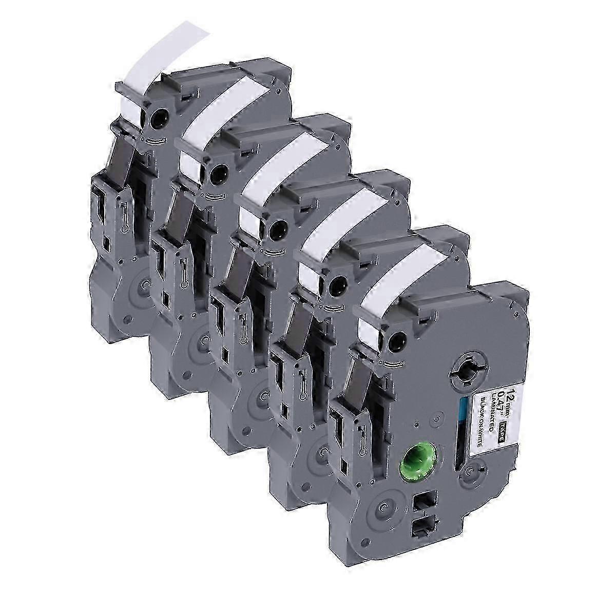 5-Pack Label Maker Tape for TZe-231 with Laminated P-Label Compatibility for PT D200 D210 H100 Model Range