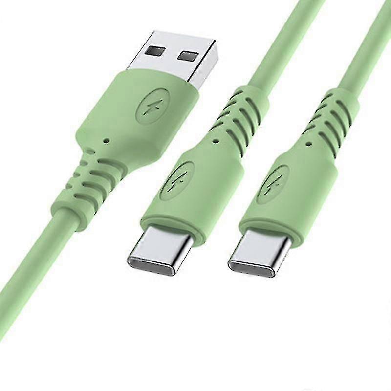 2m Usb To Dual Type C Usb C Male Splitter Y Charging Cable Cord For Cellphone